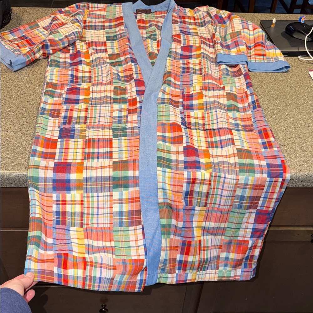 Vintage Sears Mens madrid plaid robe